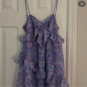 For Love And Lemons Purple and Blue Floral Dress Small